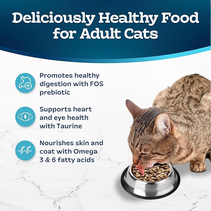 Blue Buffalo Tastefuls Natural Dry Food for Adult Cats, Sensitive Stomach, Chicken &amp; Brown Rice Recipe, 3-lb. Bag