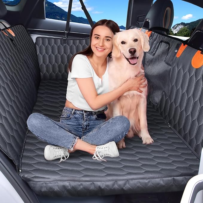 3-in-1 Convertible Dog Car Seat Extender &amp; Booster Seat – 400lb Capacity, Waterproof 600D Oxford with Hard Bottom, Scratch-Proof Hammock for Cars &amp; SUVs