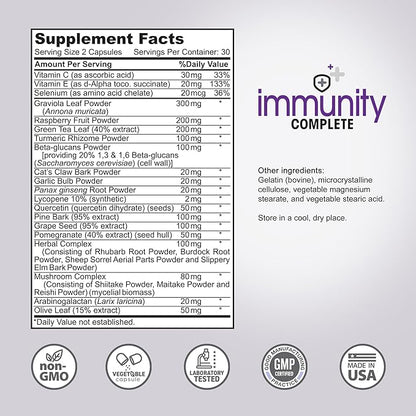 Immunity Complete - 20-in-1 Immune System Booster Formula with Cat&