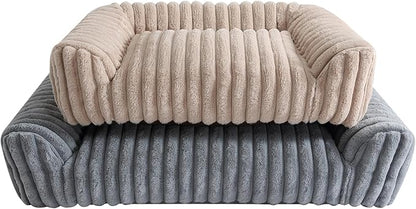 Arlee Saddle Sofa Memory Foam Pet Bed, Comfortable &amp; Washable, Ideal for Dogs and Puppies, Extra Comfort, Couch Design, Crate &amp; Kennel Furniture, Pet Supplies &amp; Essentials, Grey, Large