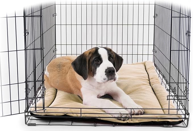 K9 Ballistics Tough Ripstop Dog Crate Pad - Durable &amp; Machine Washable with Non-Skid Bottom and 120-Day Warranty, Fits 48" Wire Crates - X-Large, Sandstone