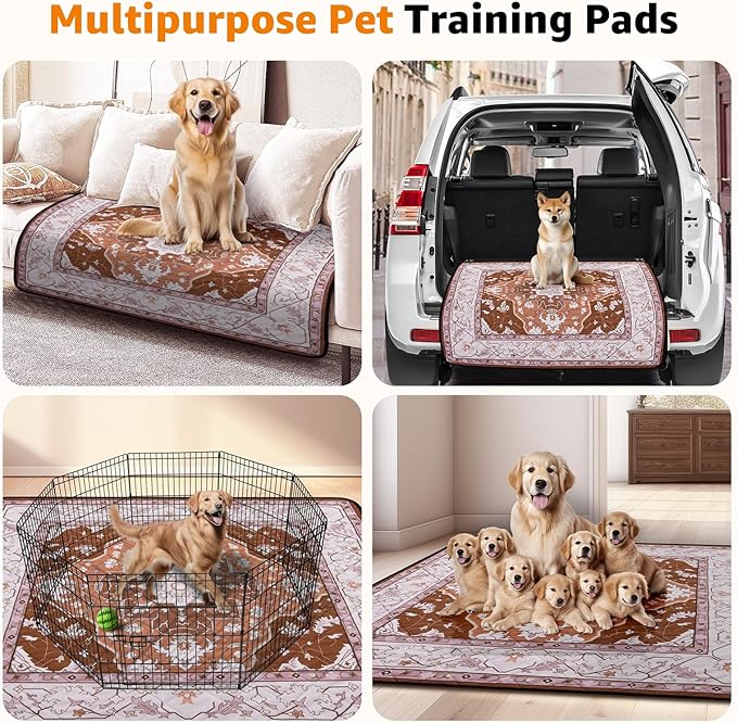 Washable Pee Pads for Dogs: 2 Pack Reusable, Waterproof &amp; Leakproof Puppy Pad, Non-Slip Whelping &amp; Potty Training for Floor, Playpen, Crate, Couch, 18x24