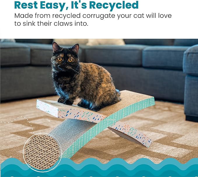 Catstages Easy Life Hammock Cat Lounger &amp; Scratcher – Elevated Scratcher &amp; Resting Spot for Cats, Comfortable &amp; Multifunctional Design