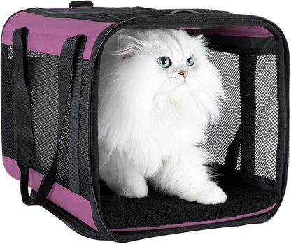 petisfam Soft Pet Carrier for Large and Medium Cats, 2 Kitties, Small Dogs. Easy to Get Cat in, Great for Cats That Don&