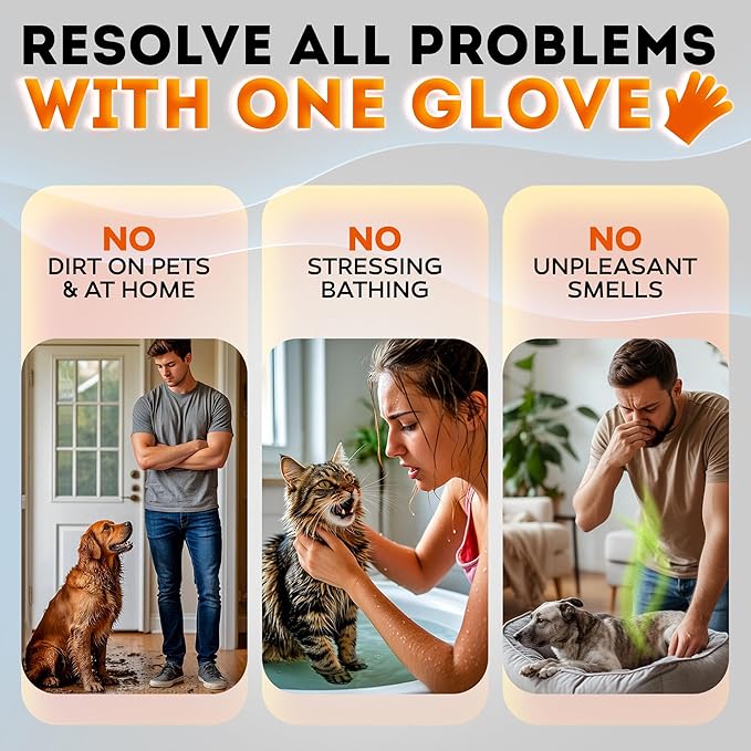 New 2025 Pet Cleaning Glove Wipes for Dogs and Cats – Hypoallergenic Hydrating &amp; Nourishing – Suitable for Eyes, Ears, Paws &amp; Body – Lavender Scent – Ideal for Daily Care &amp; Travel – 18 Count