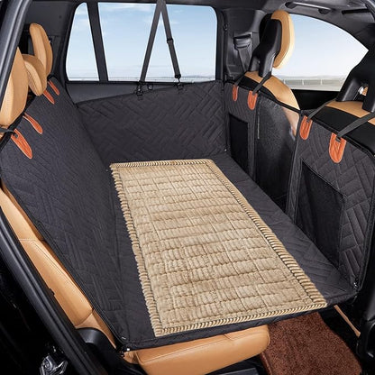 VClife Dog Bed Mat for Car, Anti Slip Pet Bed Travel Pad Comfortable Furry Dog Car Seat Cover for Backseat Extender, Washable Pet Cushion Bed Mat for Indoors &amp; Outdoors (Brown, 59"×27.6")
