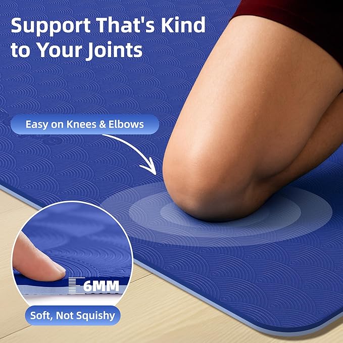 Extra Large Yoga Mat - 72"x35", 72"x48", 78"x57" - Wide TPE Exercise Mat for Home, Stretching, Couples &amp; Family Workouts - 6-12mm Thick, Non-Slip &amp; Waterproof - with Carry Bag and Straps