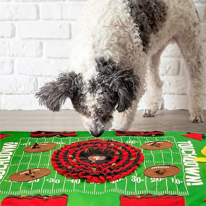 NFL San Francisco 49ers Dog Snuffle Mat – Interactive Pet Slow Feeder, Football Field Design Food Puzzle Toy for Dogs &amp; Cats, Foraging Activity Mat for Smarter Feeding