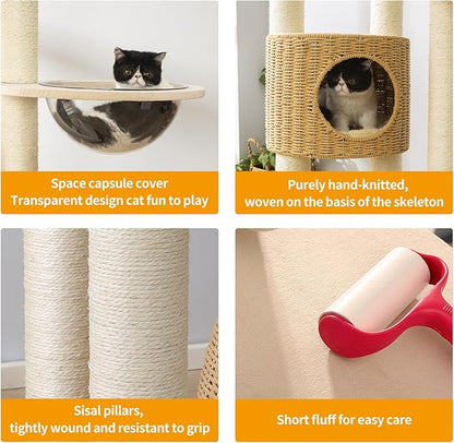 2025 Modern Cat Tree Tower for Large Cats, Advanced Space Module Cat&