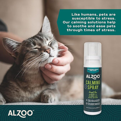 Cat Calming Spray - Natural Plant Based Stress &amp; Anxiety Relief, Valerian &amp; Lavadin Blend, No Synthetic Pheromones, Stress and Anxiety Relief During Travel, Vet, Fireworks, Separation