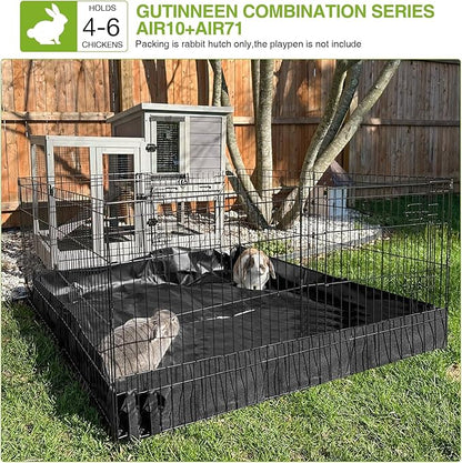 GUTINNEEN Two-Story Rabbit Hutch Large Bunny Cage with Wire Mesh Floor, Leak-Proof Trays, Lockable Wheels for Indoor and Outdoor Use, 40.6" L x 26" W x 37.6" H