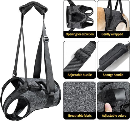 HEYWEAN Dog Sling for Large Dogs Hind Leg Support Harness Ideal for Elderly Injured Arthritic Dogs Provides Rehabilitation Aid for Weak Back Legs Comfortable and Durable Design