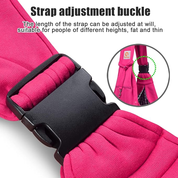 TOMKAS Dog Sling Carrier for Small Dogs Puppy Carrier for Small Dogs (Rose red, Adjustable Strap for 3-10 lbs &amp; Zipper Pocket)