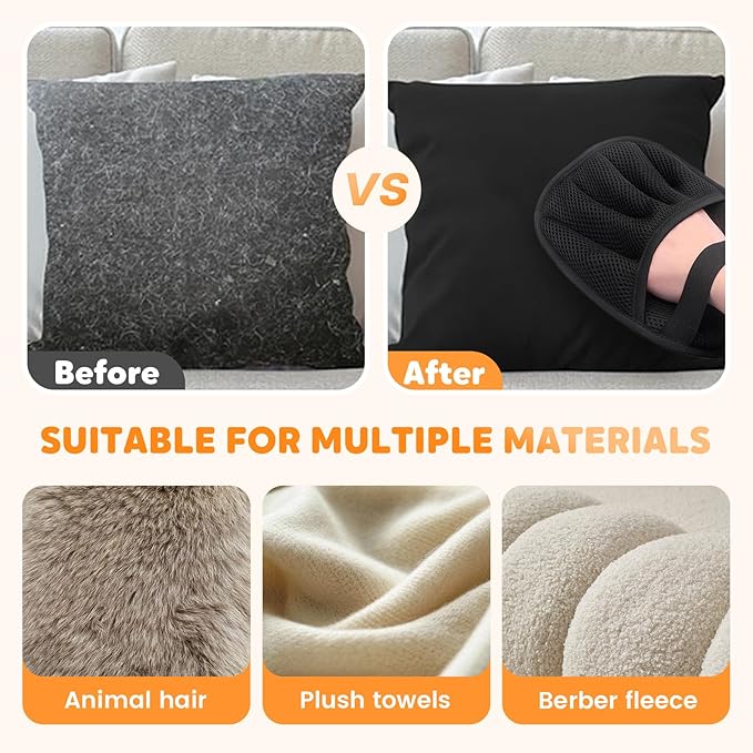 Pet Hair Removal Glove for Cats &amp; Dogs, Reusable Pet Hair Remover Electrostatic Gloves for Couch, Furniture, Carpet