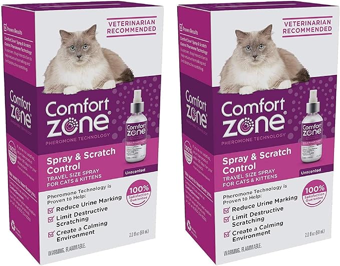 Comfort Zone Spray &amp; Scratch Control Cat Calming Spray (2 x 2 Oz (4 oz Total))