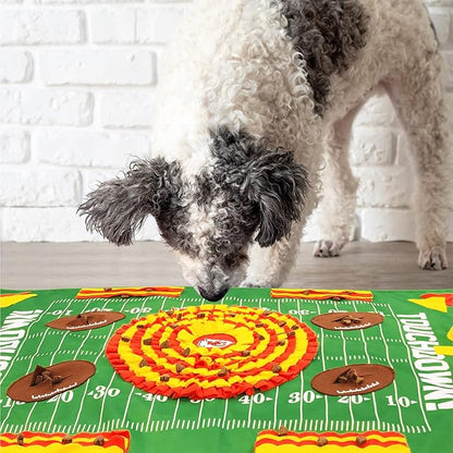 NFL Kansas City Chiefs Dog Snuffle Mat – Interactive Pet Slow Feeder, Football Field Design Food Puzzle Toy for Dogs &amp; Cats, Foraging Activity Mat for Smarter Feeding
