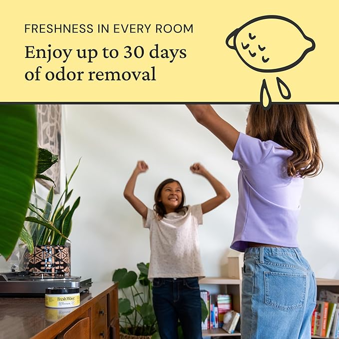 Fresh Wave Lemon Odor Removing Gel, 7 oz., Pack of 3 - Safer Odor Absorbers for Home, Natural Plant-Based Odor Eliminator, Every 7 oz. lasts 15-30 Days, For Cooking, Trash &amp; Pets