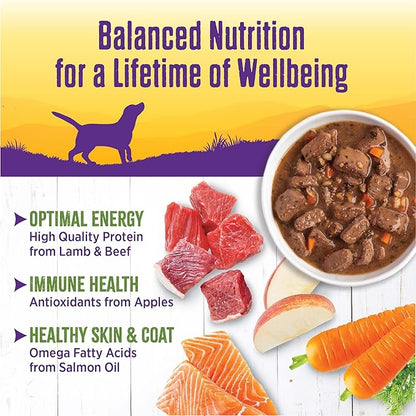 Wellness Complete Health Thick &amp; Chunky Natural Canned Wet Dog Food, Lamb &amp; Beef Stew, 12.5-Ounce Can (Pack of 12)