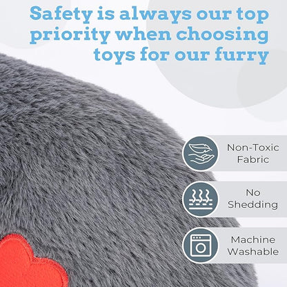 Heartbeat Puppy Toys Dog Heartbeat Toy for Anxiety Relief Calming Aid, Heartbeat Stuffed Animal for Puppy Dog Comfort Sleep Aid Crate Training, Puppy Essentials, Dark Gray