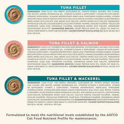 Applaws Vitality Wet Cat Food Paté, Natural Canned Cat Food, Wet Food for Cats with Added Vitamins and Minerals, Grain Free, Carrageenan Free, Fish Variety Selection Paté (12 Count, 5.5 oz Cans)