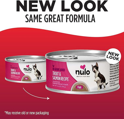 Nulo Trout &amp; Salmon Recipe Pate Wet Canned Cat Food, 5.5 Ounce (Pack of 24)