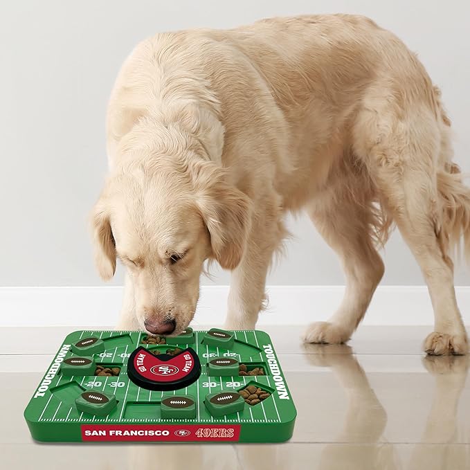 Pets First NFL SAN Francisco 49ERS Large Puzzle Toy - Interactive Dog Treat &amp; Slow Feeding Toy