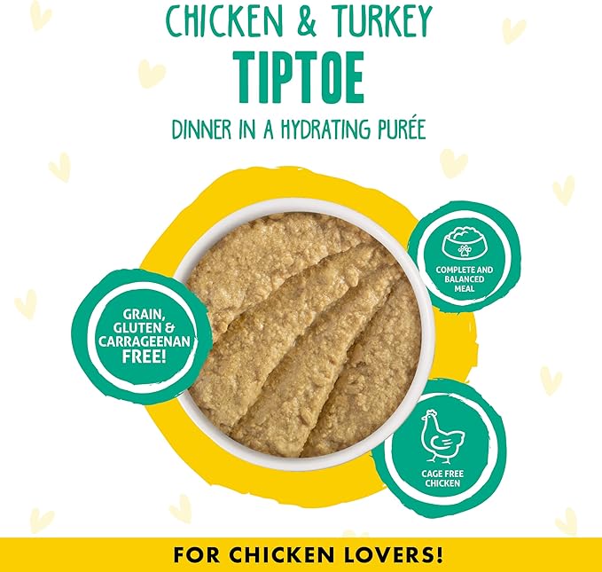 B.F.F. PLAY - Best Feline Friend Paté Lovers, Aw Yeah!, Chicken &amp; Turkey Tiptoe with Chicken &amp; Turkey, 3oz Pouch (Pack of 12)