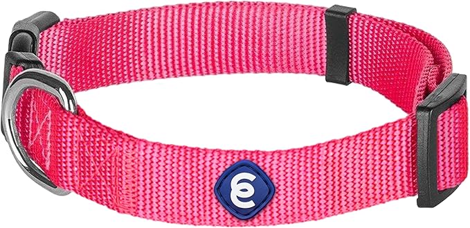 Blueberry Pet Essentials Small Dog Collar in French Pink | Adjustable &amp; Eco-Friendly Durable Nylon Strap | Classic Collar for Small Dogs, Boy &amp; Girl Pets