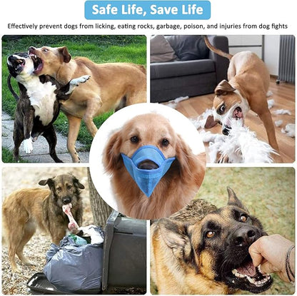 Crazy Felix Nylon Dog Muzzle for Small Medium Large Dogs Dachshund Beagle Poodle Labrador, Air Mesh Breathable and Drinkable Pet Mouth Guard for Anti-Biting Chewing Scavenging(XXXS, Blue)