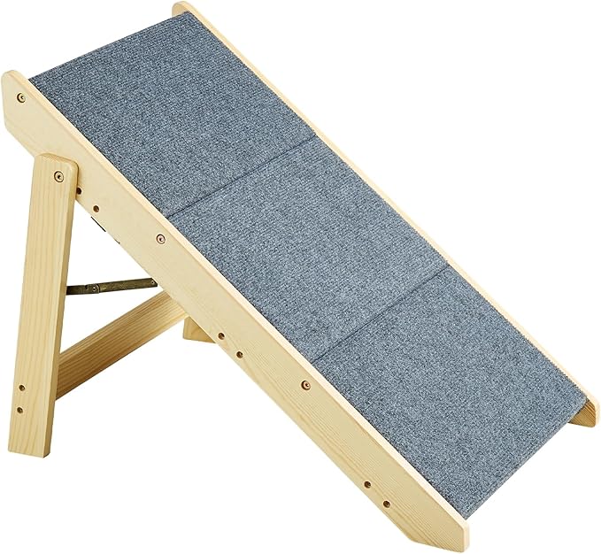 VEVOR Wood Pet Stairs/Pet Steps, 2-in-1 Foldable Wooden Dog Stair for Beds, Sofa and Cars, Dog Stairs &amp; Ramp with 3 Steps for Small Medium Large Pet, up to 150 lbs
