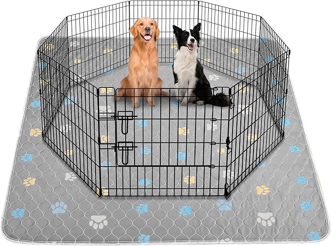 Aitmexcn Washable Puppy Dog Pee Pad, 100% Waterproof Whelping Training Mat for Puppy/Senior Dog, Fast Drying Reusable Puppy Pads for Indoor, Outdoor and Car Travel- 72&