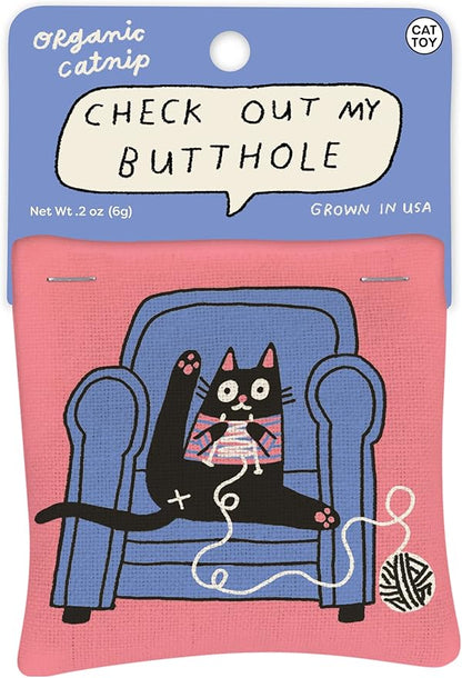 Blue Q Check Out My Butthole Catnip Cat Toy. Premium Organic &