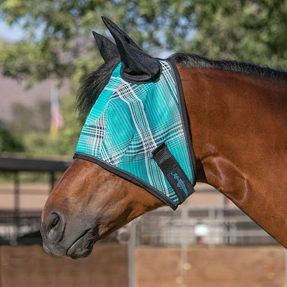 Kensington Signature Fly Mask w/Web Trim, Soft Mesh Ears &amp; Forelock Opening Size: L-Average Color: 2021 - Atlantis