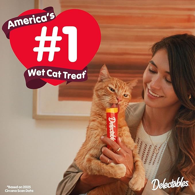 Hartz Delectables Squeeze Up Interactive Lickable Wet Cat Treats for Adult &amp; Senior Cats, Chicken &amp; Veggies, 4 Count (Pack of 8)