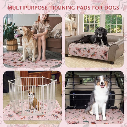 IEUUMLER Washable Pee Pads for Dogs, 2 Pack Insect Pattern Reusable Waterproof Puppy Potty Pads, Non-Slip Absorbent Pet Training Pads for Playpen Crate Bed EU014