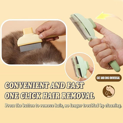 Pet Hair Removal Glove, Self Cleaning Pet Flea Comb Grooming Brush &amp; Cat Brush - 3-in-1 Electrostatic Gloves Pet Hair Remover for Furniture, Clothes, Bedding