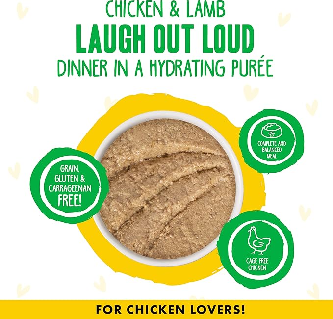 Weruva B.F.F. Play - Best Feline Friend Paté Lovers, Aw Yeah!, Chicken &amp; Lamb Laugh Out Loud with Chicken &amp; Lamb, 5.5oz Can (Pack of 8)