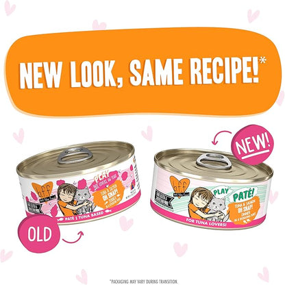 Weruva B.F.F. Play - Best Feline Friend Paté Lovers, Aw Yeah!, Tuna &amp; Salmon Oh Snap! with Tuna &amp; Salmon, 5.5oz Can (Pack of 8)