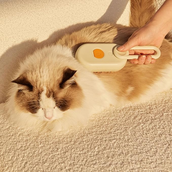 Pet Grooming Brushm,Cat Brush,3 In1 Spray Cat BrushSelf-Cleaning Wet Dog Comb with USB Rechargeable &amp; Water Tank,Suitable for Dogs,Cats to Reduces Flying Hair (Brown)