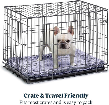 Stoutwool Indestructible Dog Bed - Fluffy Chew Proof Dog Crate Pad - Tough Kennel Pad for Aggressive Chewers - Washable, Ideal for Large Breeds &amp; Fits 36-Inch Crate - 35"x22", Jacaranda