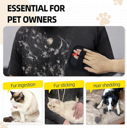 Pet Hair Remover, Reusable Electrostatic Pet Hair Remover Gloves – Double-Sided Grooming &amp; Deshedding Gloves for Cats &amp; Dogs, Pet Fur Removal for Furniture, Carpet, Couch &amp; Clothing -2 PCS