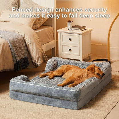 WNPETHOME Dog Beds for Large Sized Dogs, Washable Orthopedic Dog Couch Sofa Bed with Waterproof Lining &amp; Non-Skid Bottom for Pet Sleeping
