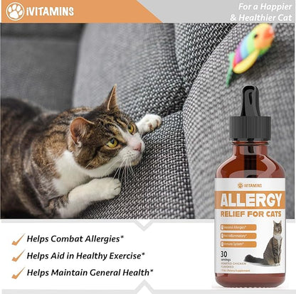 Allergy Relief for Cats | Helps to Naturally Support Allergy &amp; Itch Relief for Cats | Cat Allergy | Cat Itch Relief | Cat Itchy Skin Relief | Cat Allergy Relief for Cats | Cat Supplements &amp; Vitamins