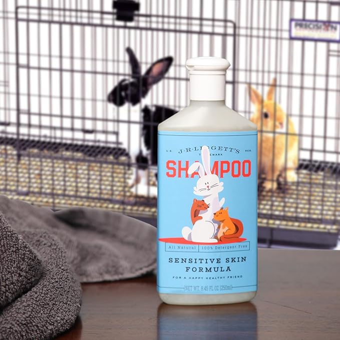 JR Liggett’s Natural Liquid Small Animal Shampoo for Sensitive Skin - 100% Detergent Free, Non-GMO &amp; Biodegradable - Tear-Free, Hypoallergenic Formula Soothes Dry Itchy Skin - 8.45 fl oz