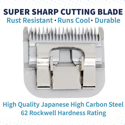 Detachable A Series 5/8 Narrow Cut Blade Dog Grooming Cut Length 1/50" - 0.5mm Ideal for Toe Blade Japanese Carbonized Steel | Compatible A5 Series (5/8NC)