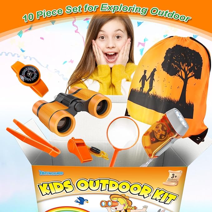 Kids Explorer Kit &amp; Bug Catcher Kit, Camping Gear for Kids, Outdoor Exploration Set with Backpack &amp; Binoculars, Ideal Outdoor Adventure Toys for Boys Girls 3-12