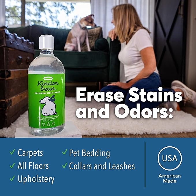Dog &amp; Cat Urine Stain and Odor Eliminator for Carpet, Upholstery, Hard Floors - 2-Pack 32 oz., Grapefruit &amp; Thyme Scent, Enzyme Bio-Active Formula with Squeeze and Spray Top