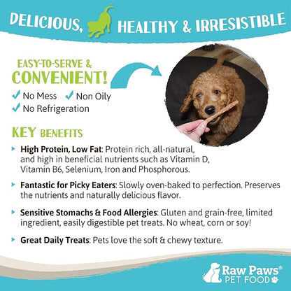 Raw Paws Grain-Free Soft Stick Treats for Dogs &amp; Cats - Beef Recipe, 6-oz - Made in USA Beef Jerky Treats - Cat Sticks - Chewy Dog Jerky Treats - Dog Sausage - Soy, Grain Free
