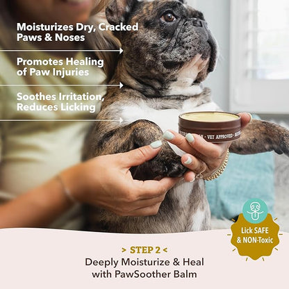 Natural Dog Company Paw Soother Balm Bundle, with 4 Travel Sticks (0.15 oz Each), Lotion, Moisturizes &amp; Soothes Irritated Paws &amp; Elbows, Protects from Cracks &amp; Wounds, Lick-Safe, Made in USA