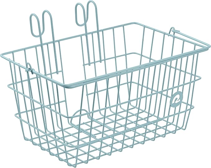 Retrospec Apollo-Lite Lift-Off Bike Basket - Detachable Steel Handlebar Basket with Carrying Handle for Commuting, Shopping &amp; Beach Trips - 14.5in x 9.5in Weather-Resistant Biking Gear